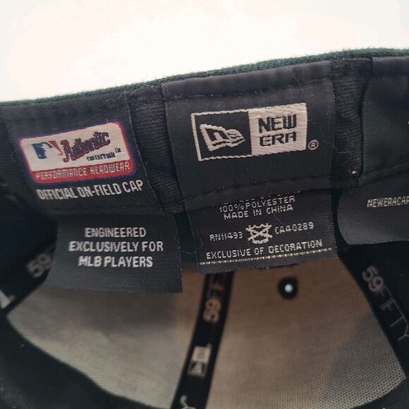 Oakland A's New Era Official On-Field Cap Fitted Size 7 1/8 59FIFTY - Picture 5 of 7